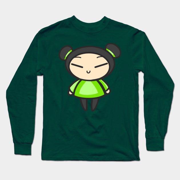 Green Pucca Long Sleeve T-Shirt by aishiiart